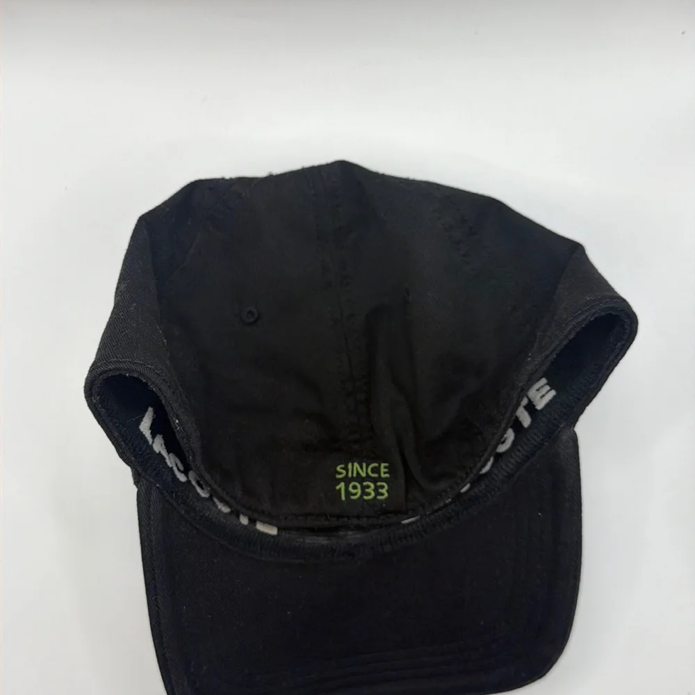 Lacoste Big Croc Gabardine Cotton Baseball Cap Hat Black Green RK4711 Size 00